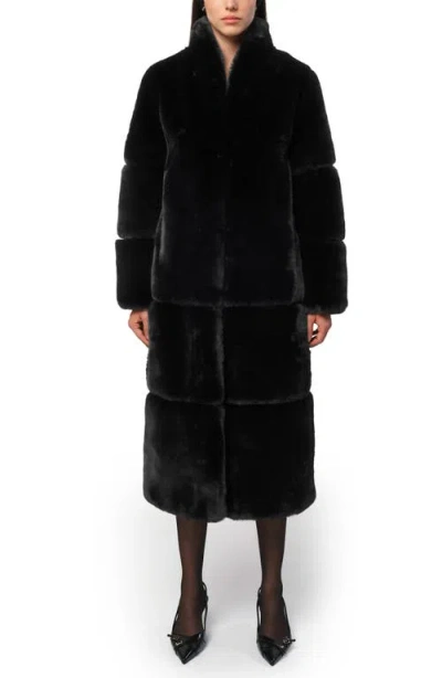 Apparis Sylke Sable Coat In Black