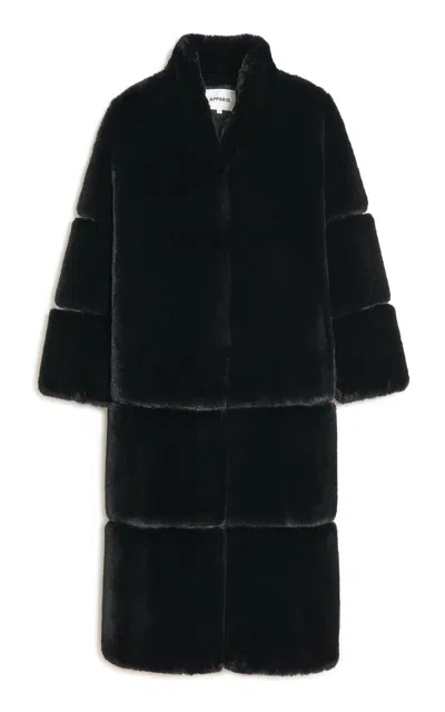 Apparis Sylke Recycled Fur Coat In Black