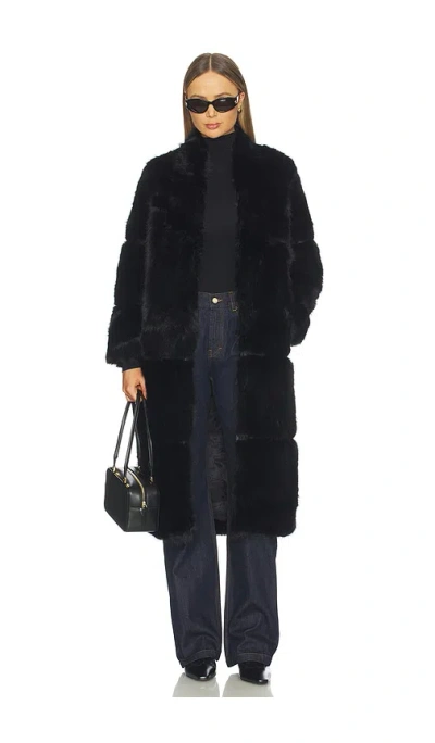 Apparis Sylke Recycled Fur Coat In Noir