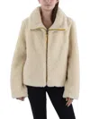Apparis Tamika Faux Wool Fleece Short Coat In Brown