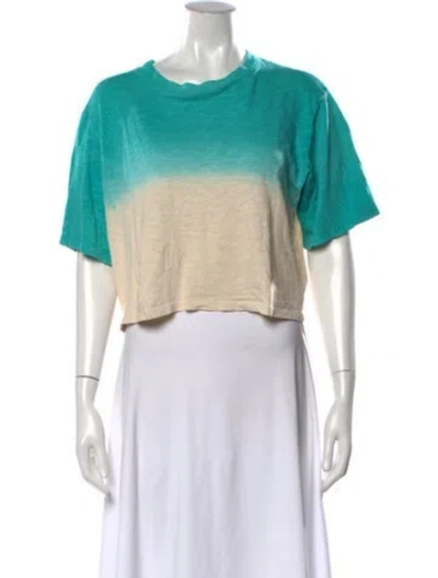 Pre-owned Apparis Tie-dye Print Crew Neck Crop Top In Blue