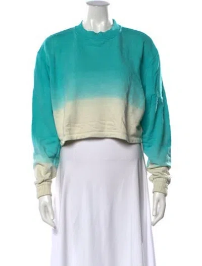 Pre-owned Apparis Tie-dye Print Mock Neck Sweatshirt In Blue/green