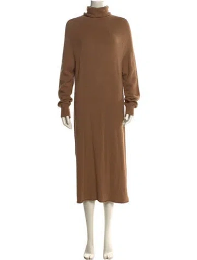 Pre-owned Apparis Turtleneck Midi Length Dress In Brown