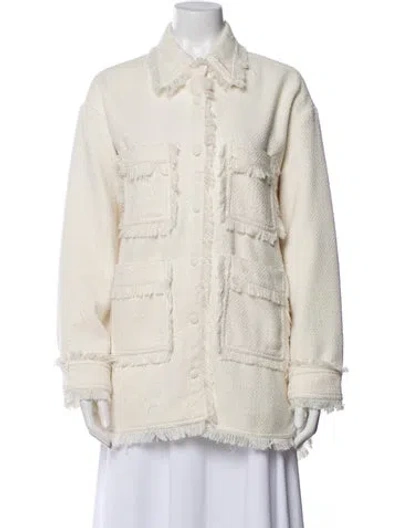 Pre-owned Apparis Tweed Coat In Neutral