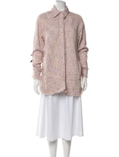 Pre-owned Apparis Tweed Pattern Jacket In Metallic/pink