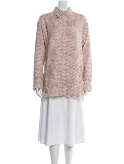 Pre-owned Apparis Tweed Pattern Jacket In Metallic/pink