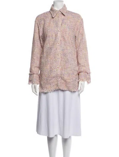Pre-owned Apparis Tweed Pattern Jacket In Pink