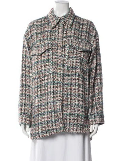 Pre-owned Apparis Tweed Pattern Jacket In White