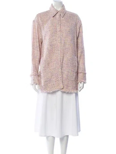 Pre-owned Apparis Tweed Pattern Long Sleeve Top In Multi