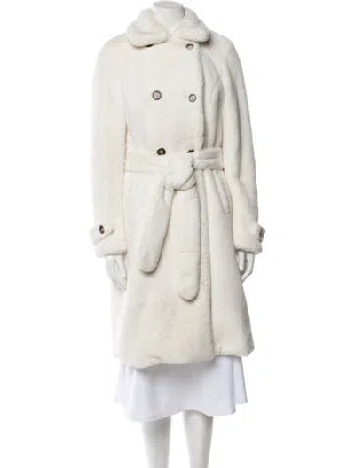 Pre-owned Apparis Tweed Pattern Trench Coat In Neutral