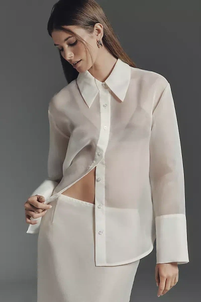 Apparis Tyra Organza Buttondown Top In White