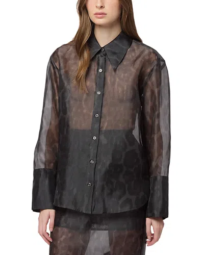 Apparis Tyra Organza Leopard Shirt In Brown