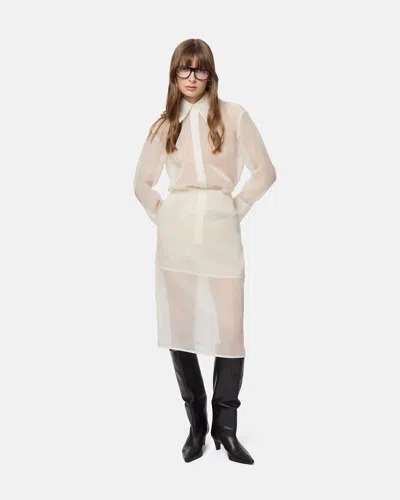 Apparis Tyra Organza Midi Skirt In White