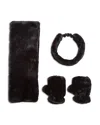 Apparis Abby Faux-fur Scarf Set In Noir