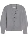 Apparis V-neck Knit Cardigan In 灰色