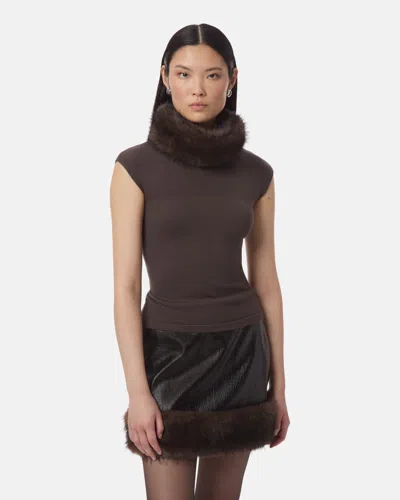 Apparis Vail Top In Brown/fauve Multi