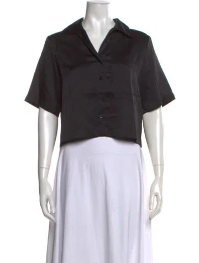 Pre-owned Apparis V-neck Short Sleeve Crop Top W/ Tags In Brown