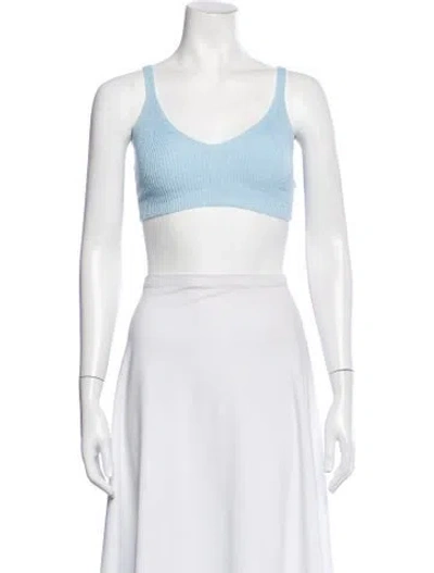 Pre-owned Apparis V-neck Sleeveless Crop Top In White