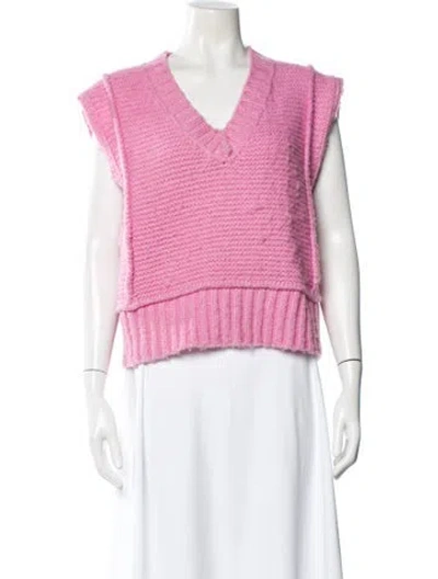 Pre-owned Apparis V-neck Sweater In Pink