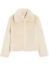 Apparis Elis Faux Fur Short Coat In Neutrals