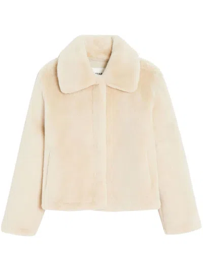 Apparis Elis Faux Fur Short Coat In Neutral