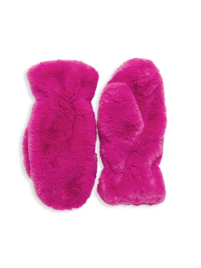 Apparis Women's Coco Faux Fur Flip-top Mittens In Pink