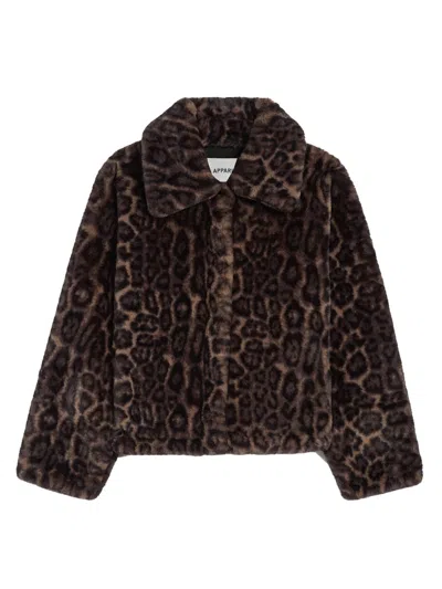 Apparis Women's Elis Leopard Coat In Brown