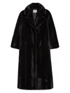Apparis Gabrielle Shaved Mink Maxi Coat Noir Multi In Black