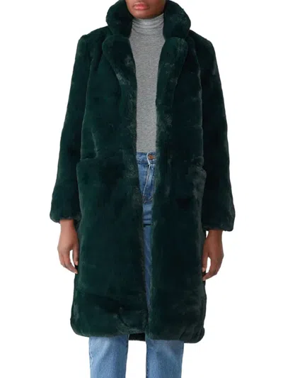 Apparis Women's Laure Faux Fur Coat In Green