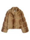 Apparis Gradient-effect Faux-fur Jacket In Brown
