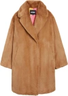 Apparis Blair Faux Fur Mid Length Coat In Brown