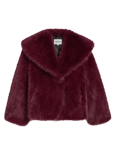 Apparis Women's Yara Faux-fur Coat In Burgundy