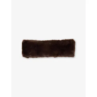 Apparis Womens Eleni Faux-fur Headband Espresso In Brown
