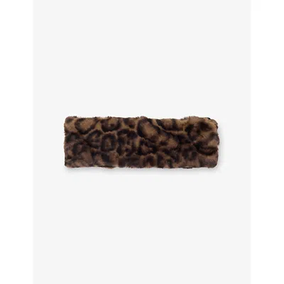 Apparis Womens Eleni Leopard-print Faux-fur Headband Dark Leopard In Animal Print