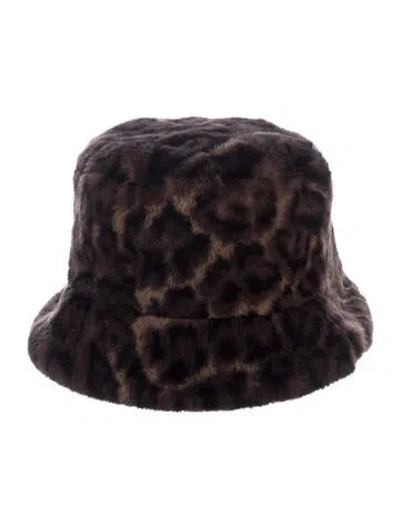 Pre-owned Apparis Womens Faux Fur Bucket Hat W/tags In Brown