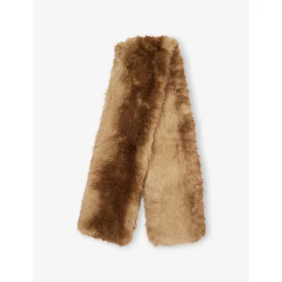 Apparis Womens Kai Faux-fur Scarf Blonde Mink In Brown