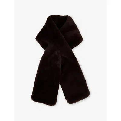 Apparis Womens Kai Faux-fur Scarf Espresso In Brown
