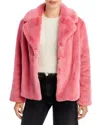 Apparis Milly Faux Fur Coat In Guava