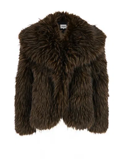 Apparis Yara Faux-fur Coat In Brown