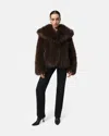 Apparis Yara Fox Coat In Brown