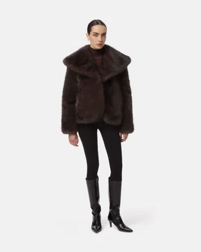 Apparis Yara Sable Coat In Fauve Multi
