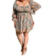 Apple B Autumn's Floral Dress In Grey/multi In Multi
