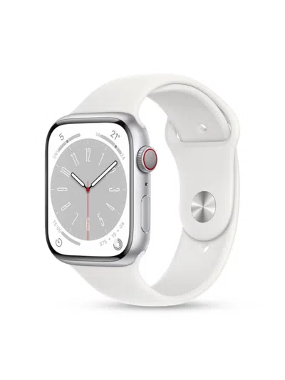 Apple Kids' Series 8 45 Mm Wifi Watch (refurbished) In Silver White