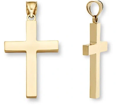 Pre-owned Apples Of Gold Plain 14k Gold Women's Cross Pendant