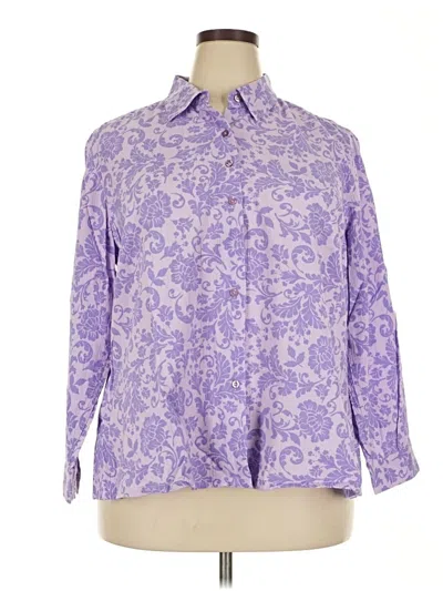 Pre-owned Appleseeds 3/4 Sleeve Blouse In Purple