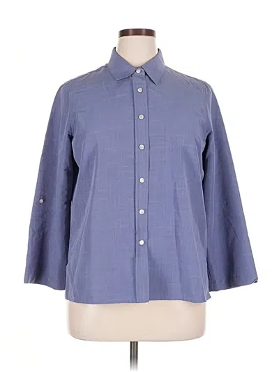 Pre-owned Appleseeds 3/4 Sleeve Button Down Shirt In Blue