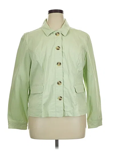 Pre-owned Appleseeds 3/4 Sleeve Button Down Shirt In Green