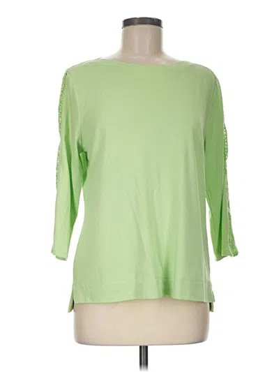 Pre-owned Appleseeds 3/4 Sleeve Top Green Boatneck Tops