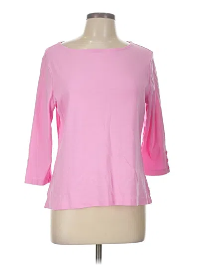 Pre-owned Appleseeds 3/4 Sleeve Top Pink Boatneck Tops
