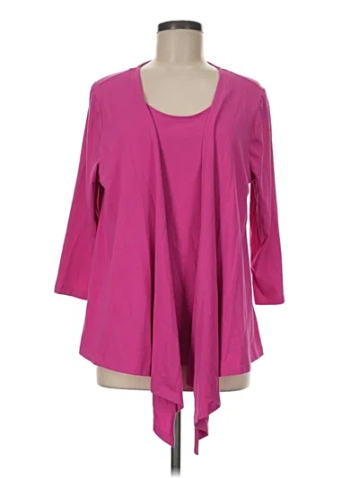 Pre-owned Appleseeds 3/4 Sleeve Top Pink Scoop Neck Tops